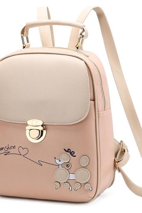 Cute PU Leather Backpacks For Women - Pink