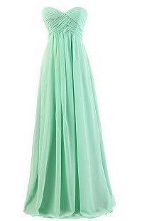 Strapless Plus Size Bridesmaid Dresses Long For Wedding Guests Sister Party Dress Chiffon Prom Dress - Green