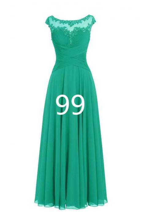 Full Length Chiffon Maxi Bridesmaid Gowns Orange