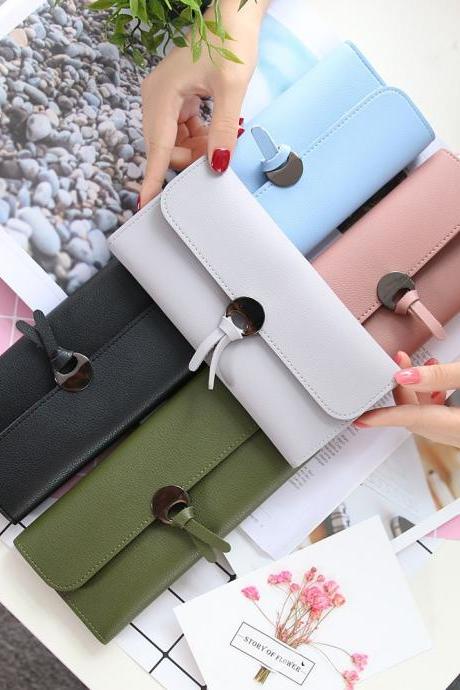 New Pu Leather Wallet Long Envelope Clutch Purse Card Holder