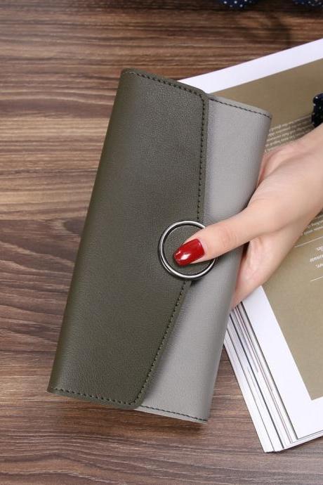 Design Casual Fashion Clutch Wallet Long Purse - Amy Green