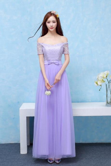 Bridesmaid Dresses Long Prom Style Fashion Women Wedding Party Dress - Purple