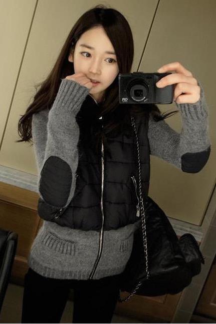 Autumn and winter warm knitted jacket sweater coat 