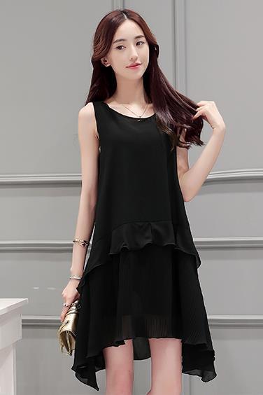 New spring and summer big size chiffon sleeves dress