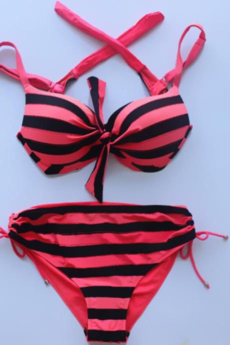 Stripe Swimsuit Swimwear bathing suit Bikini