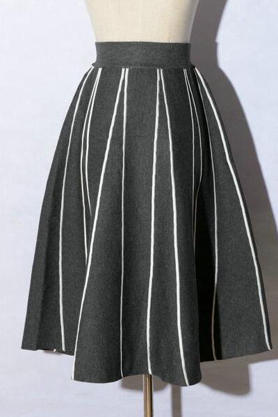 Autumn Women A Line Skirt - Drak Grey