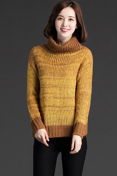 Good Quality Fashion Autumn High-Collar Long Sleeve Sweater 2 Color