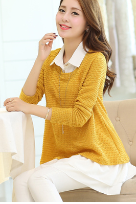 New hollow long sleeved sweater suit women loose shirt