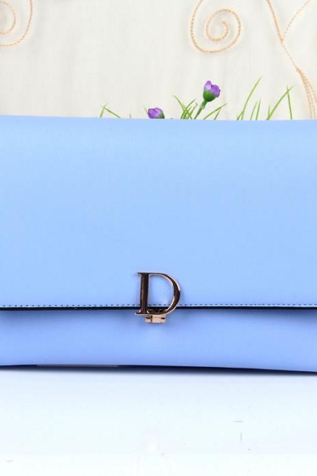 Women PU Leather Small Shoulder Handbag Crossbody Messenger Bag Satchel Purse - Sky Blue