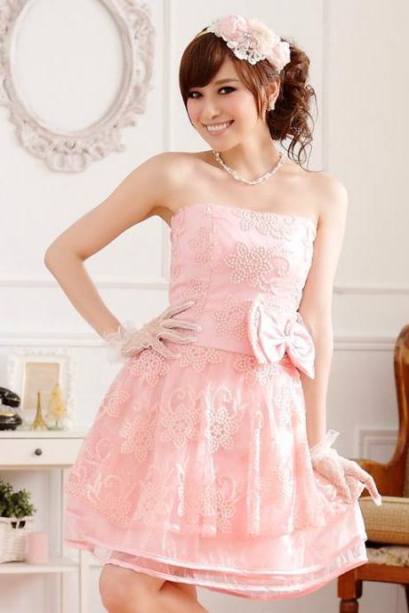 Lovely Beige Short Bridesmaid Dresses Charming Elegant Mini Prom Dresses