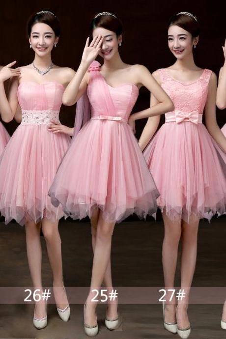 Hot Selling,Bridesmaid Dress, Mini Prom Dresses ,Beading Dress ,Evening Dress ,Formal Dress - Pink