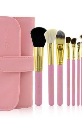 Fashion 10 PCS Professional Makeup Brush Set With Leather Case - Pink