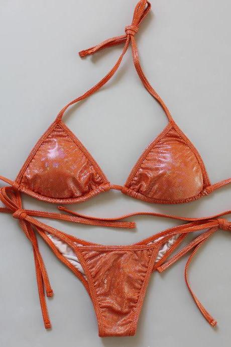 Sexy Multicolor Swimsuit Swimwear Bikini For Women - Orange