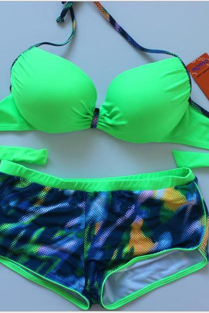 Fashion Sexy Bikini Swimsuit For Lady - Green