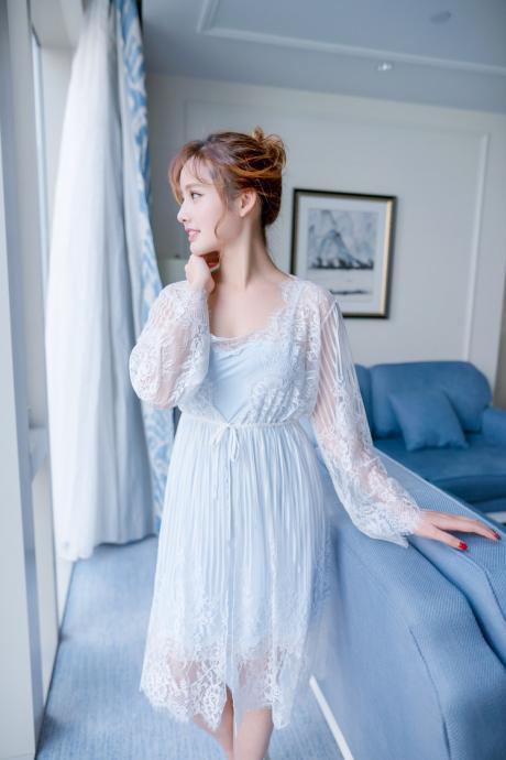 Sexy Women Sleepwear Sleepdress Lace Halter nightdress