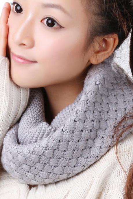 Women Winter knitted Scarves - Grey