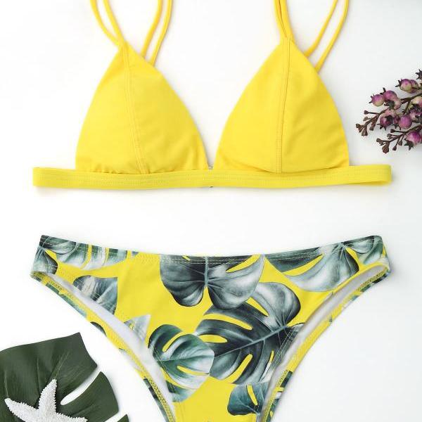 Yellow Bikini Set For Summer Beach Swimsuit Bathing Suit Swimwear on Luulla