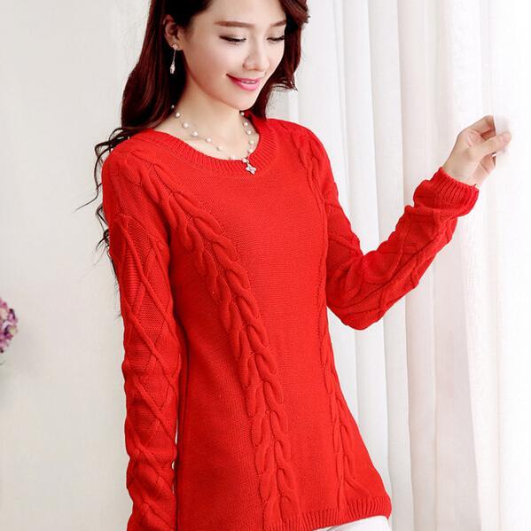 Fashion O-neck Long Sleeve Sweater For Women on Luulla