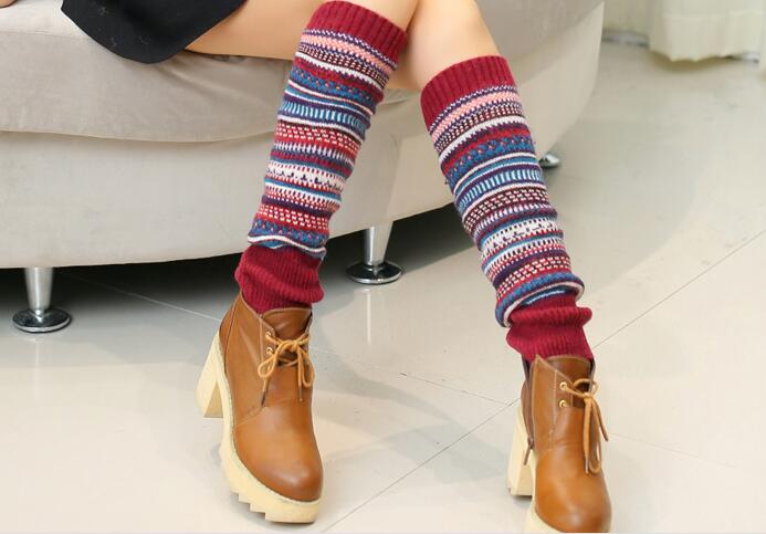 Women Ladies Winter Long Socks Knit Crochet Fashion Leg Warmers Legging ...