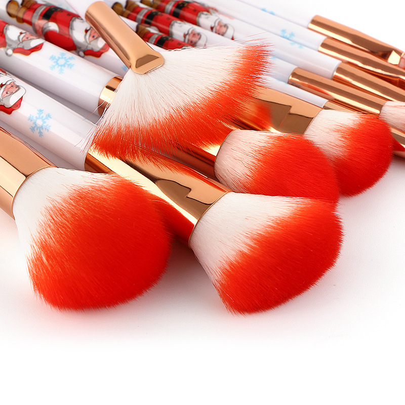 10pcs/set Makeup Brushes Pro Face Make Up Brush Christmas With Gift Box
