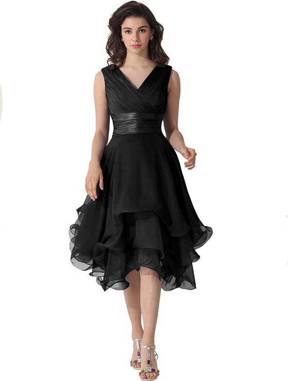 Elegant Deep V Neck Prom Dress For Senior  cc780