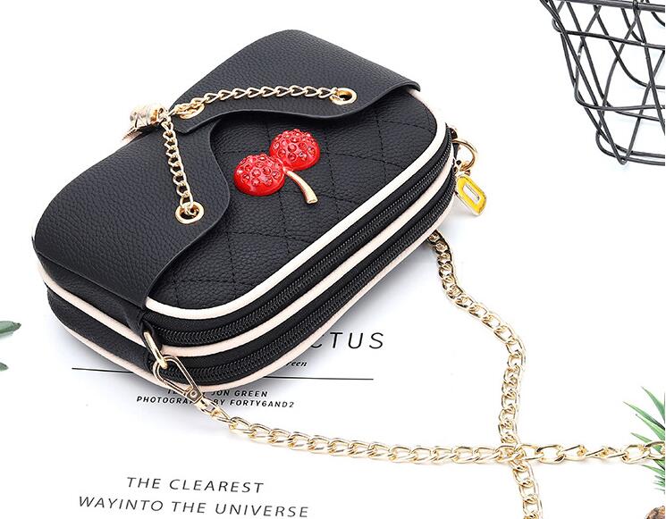 Lovely Women Mini Pu Leather Shoulder Bag - Black on Luulla